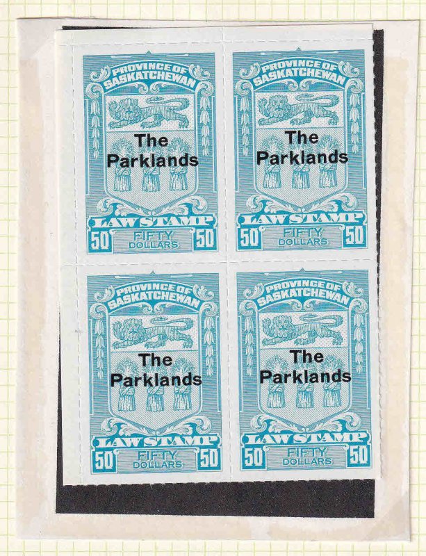 CANADA VD SL78 BLOCK OF 4 THE PARKLANDS OVERPRINT OG NH U/M VF C$200 VDCV