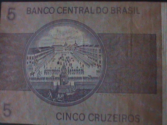 ​BRAZIL1970-CENTRAL BANK-$5 REAIS--CIRULATED NOTE-VF WE SHIP TO WORLDWIDE.