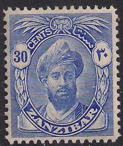 Zanzibar 1936 KGV 30ct Ultramarine Sultan Khalifa Bin Harub MM SG 315 ( B536 )