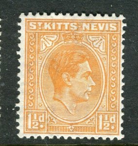 ST. KITTS; 1938 early GVI issue fine Mint hinged Shade of 1.5d. value