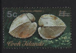 Cook Islands  #488  used  1978 sea shells surcharge 5c on 1 1/2c