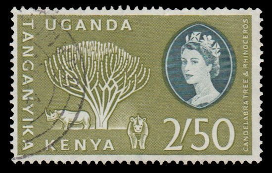 BRITISH EAST AFRICA KENYA UGANDA AND TANGANYIKA 1960 SCOTT 132. USED. # 1