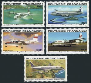 Fr Polynesia C172-C176, MNH. Michel 296-300. Planes used in Polynesia, 1979.