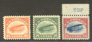 U.S. #C1-3 Mint VF NH Set - 1918 Airmail Issue