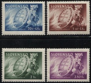 SLOVAKIA 1944 Sc 108-09,B25-B26, Mint MNH VF National Protection