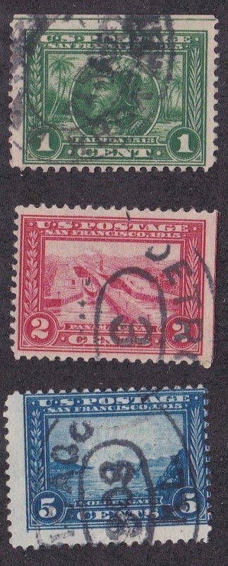 United States # 397-399, Pan Pacific Exposition, Used, 1/3 Cat.