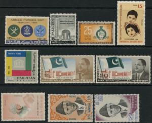 PAKISTAN Sc#222-231 1966 Eight Complete Sets OG Mint Most NH