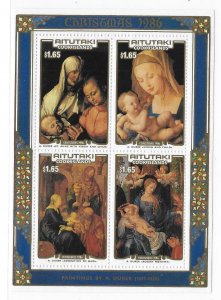 Aitutaki 1986 Christmas Paintings by Albrecht Durer S/S Sc 404 MNH C5