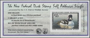  U.S. RW65A VF NH Sheet Single (122320)