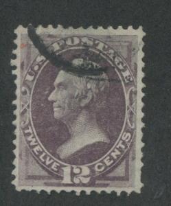 1870 US Stamp #151 12c Used Very Fine Short Perfs Catalogue Value $210