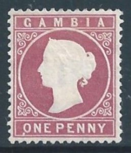Gambia #6 Mint No Gum 1p Queen Victoria - Wmk. 1