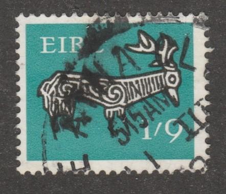 Ireland, stamp, Scott# 262, used, stag art work from ancient works, #M023