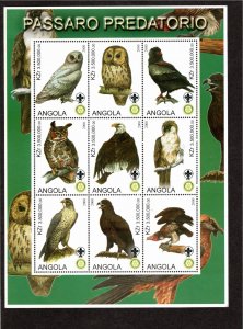 Angola MNH Cinderella Birds of Prey, World Scout and Rotary Emblems