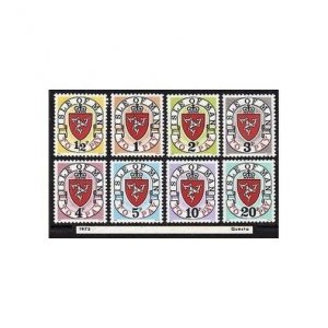 Isle of Man J1-J8,J1a-J8a,MNH. Due stamps.Coat of Arms,imprint 1973,1973A.