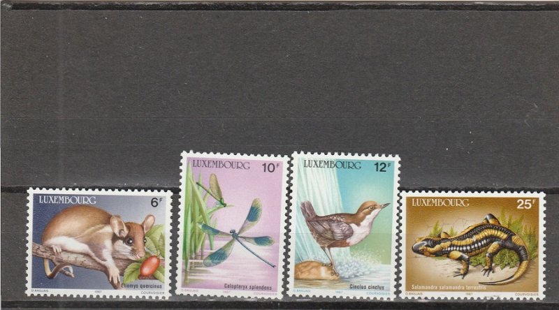 Luxembourg  Scott#  763-6  MNH  (1987 Wildlife Conservation)