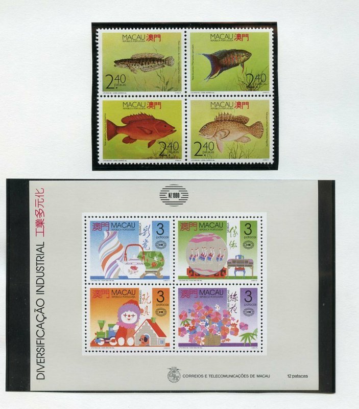 MACAU 1990 SELECTION  STAMPS AND SOUVENIR SHEETS MINT VF NH OG-SCOTT $239.00++