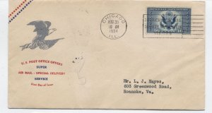 1934 CE1 airmail special delivery cacheted first day cover [y9012]