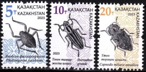 KAZAKHSTAN 2023 Definitive: FAUNA Animals: Insects. 1st Issue 3v, MNH