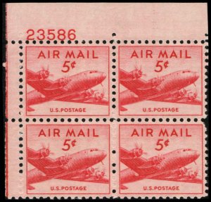 US #C33 SKYMASTER MNH UL PLATE BLOCK #23586