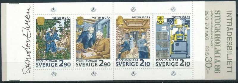 Sweden 1986 #1610a MNH. Expo, booklet, signed