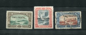 British Guiana 157-158 Mint Hinged and 159 Used Two Cent Surcharge Stamps 1890