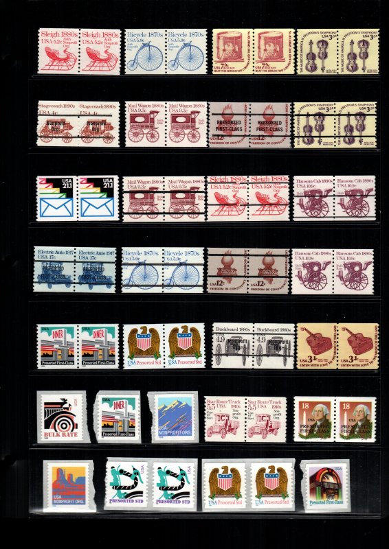 US  22 MNH coil pairs