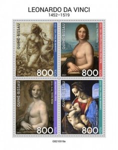 Guinea-Bissau - 2021 Artist Leonardo da Vinci - 4 Stamp Sheet - GB210519a