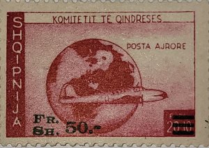 Albania-Mint Poster stamp Local Issue- Posta Komitetit Te Quindreses 20+10