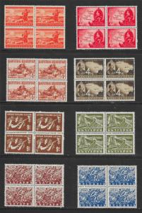 BULGARIA (170+) Mint Never Hinged Blocks of 4 from 1940s/1950s ALL DIFFERENT!