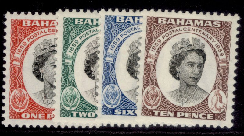 BAHAMAS QEII SG217-220, 1959 centenary of first postage stamp set, LH MINT. 