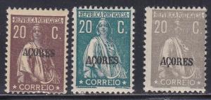 Azores # 191-193, Ceres Issue, H, Third Cat