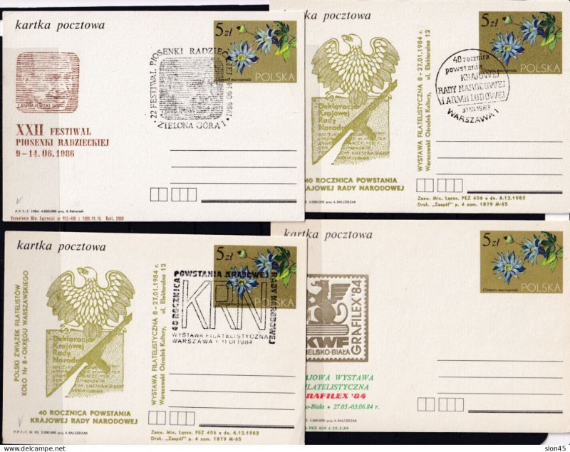 Poland 10 Postal Stationary Cards Special cancel 5 zl 16115