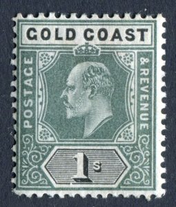 Gold Coast 1902 KEVII. 1s green & black. Mint. LH. SG44.