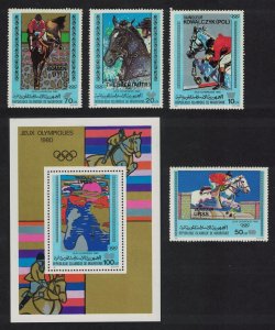 Mauritania Horses Olympic Medal Winners Moscow 4v+MS 1980 MNH SG#674-MS678