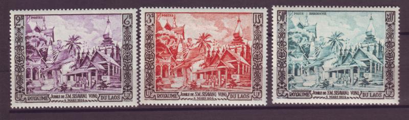 J15742 JLstamps 1954 laos mh set #25-6, c13 temples. nice condition