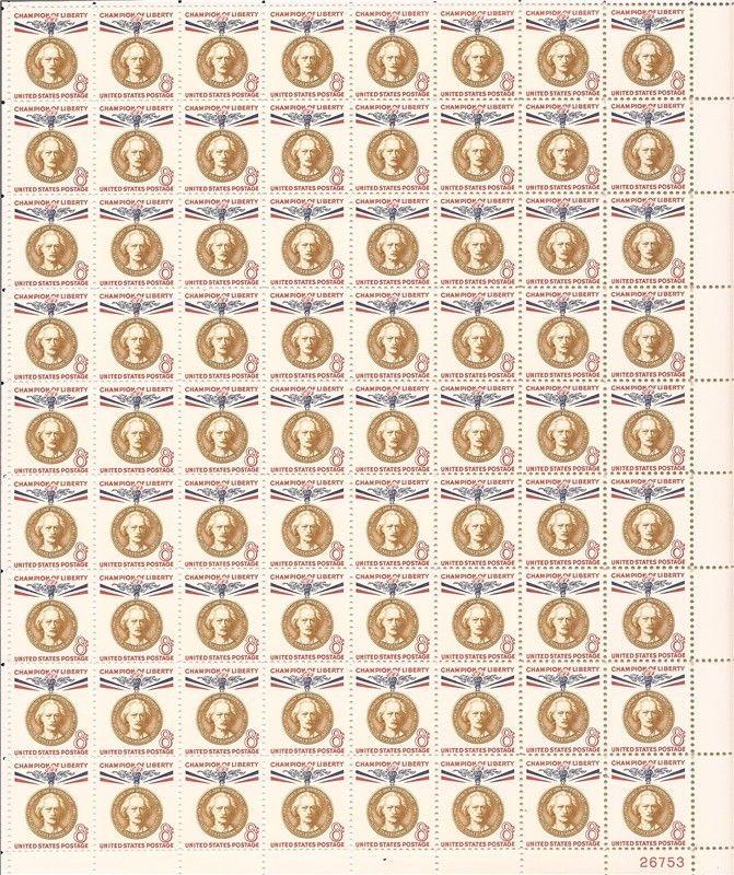 US Stamp - 1960 8c Ignacy Jan Paderewski - 72 Stamp Sheet #1160