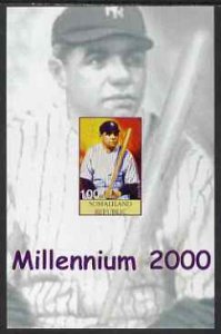 SOMALILAND - 2001 - Baseball, Babe Ruth - Imperf Min Sheet - M N H-Private Issue