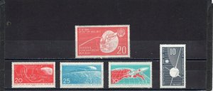 GERMANY/DDR 1958-1961 SPACE SET OF 5 STAMPS MNH
