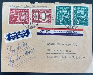 1951 Lisboa Portugal Airmail Cover To Stamp Brokerage Co St Helena CA USA