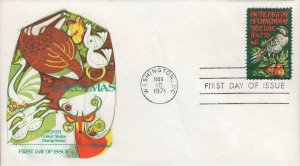 Fleetwood Raised Print Cachet FDC for the 1971 8c Contemporary Christmas Stamp