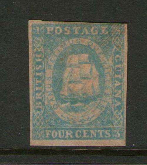 British Guiana 1885 4c SG20 used  But OG (or maybe mint) - Scarce