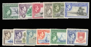 Gilbert and Ellice Islands #40-51 Cat$52.50 (for hinged), 1949 George VI, com...