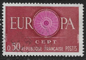 France #971 50c Europa - Wheel with 19 Spokes ~ Used