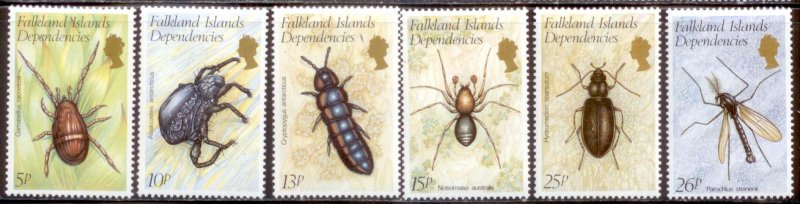 Falkland Islands 1982 SC# 1L66-71 Insects MNH-OG E35