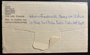 1947 Egypt German POW Prisoner Of War British MEF Camp Letter Cover To Dusseldor