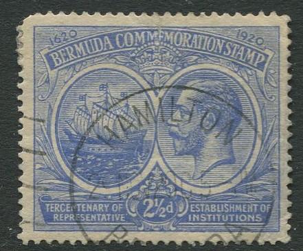 Bermuda - Scott 68 - KGV Definitive  - Wmk 4 -1920 - VFU -Single 2.1/2p Stamp