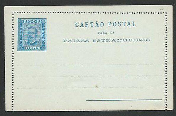 PORTUGAL HORTA 50r early letercard unused..................................58479