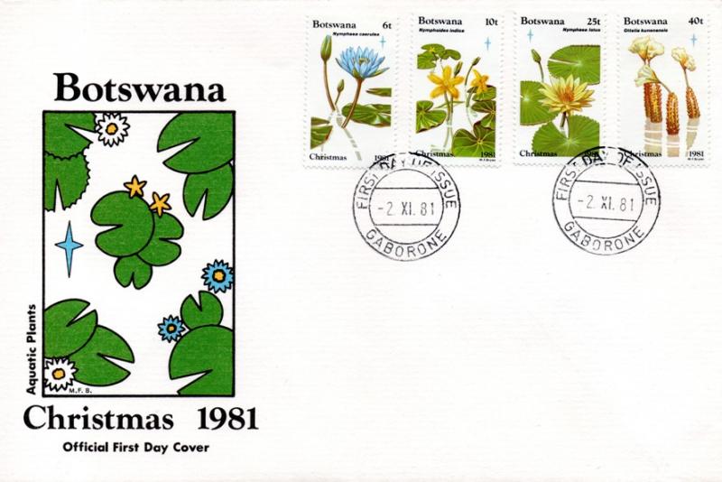 Botswana - 1981 Christmas Aquatic Plants FDC SG 503-506