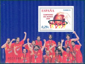 Spain 2006 Basketball Worl Cup Winners Mi. Bl. 151 MNH