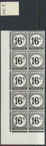 St Lucia SC# J10 SG D10a MNH block  Postage Due 1952 see details & scan free ...